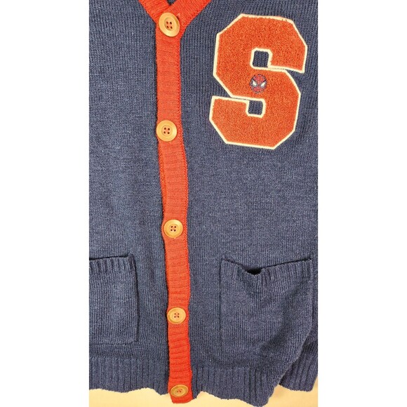 Vintage Marvel Spider-Man Varsity Sweater M – V-Neck Cardigan Jacket - Picture 8 of 9